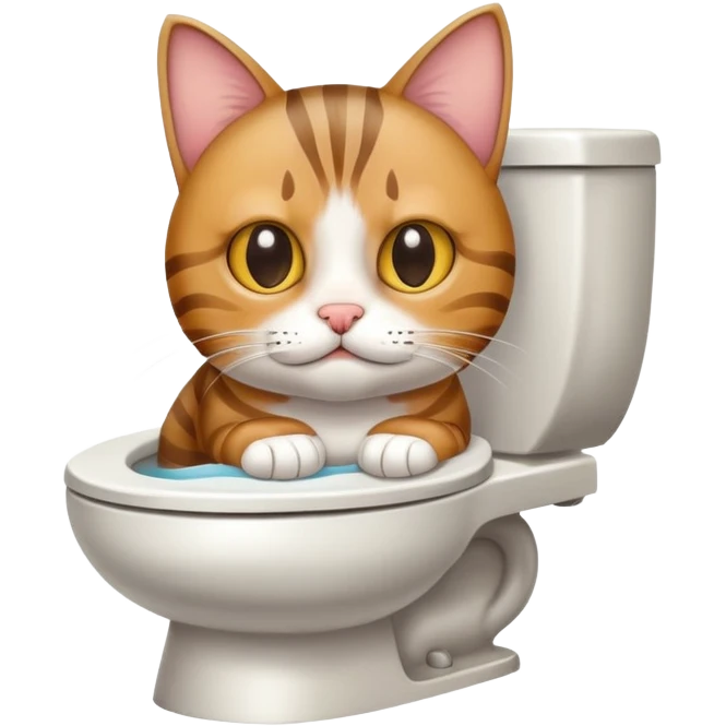 a cat pooping on the toilet emoji