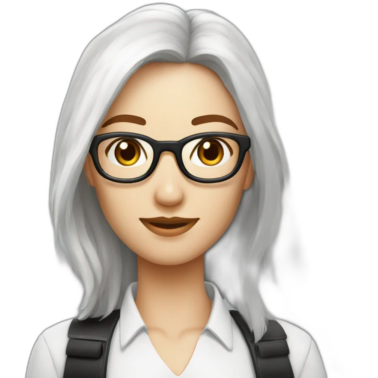 Homme blanc cheveux noir et lunette avec belle femme rousse emoji