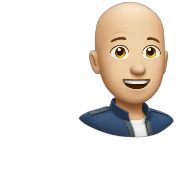 Bald singing emoji