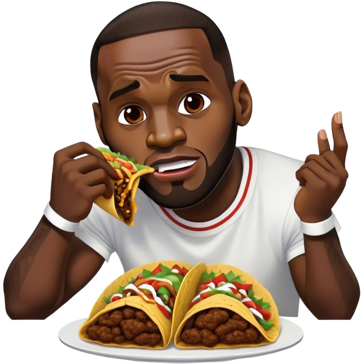 LeBron James eating tacos while watching scream emoji