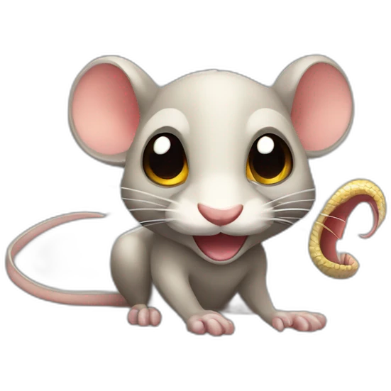 Ratón con ojos de serpiente emoji