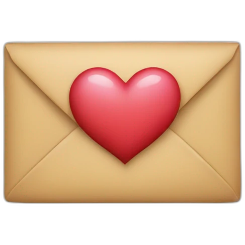 letter shaped like a W with a heart coming out emoji