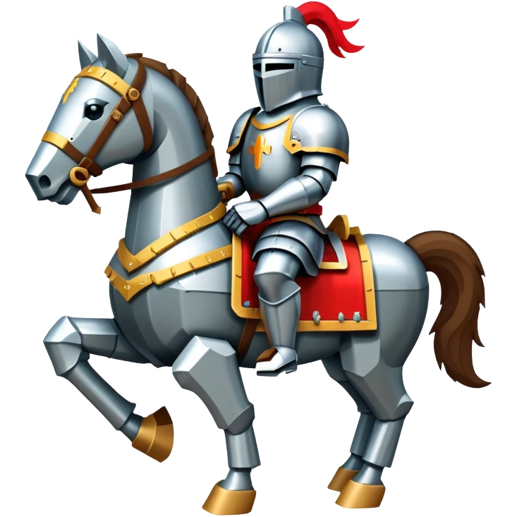 retro 8-bit knight on armored warhorse emoji