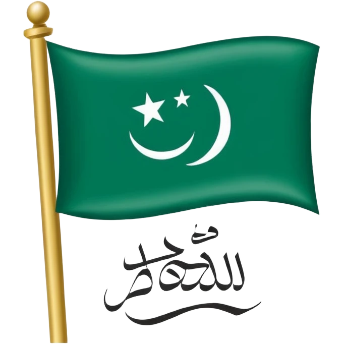 Flag with لا اله إلا الله محمد رسول الله  emoji