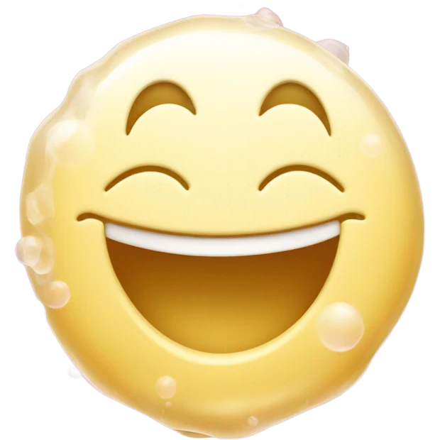 Happy bar of soap with a bubble emoji