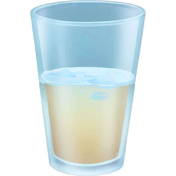 glass of water and the same glass but without water emoji