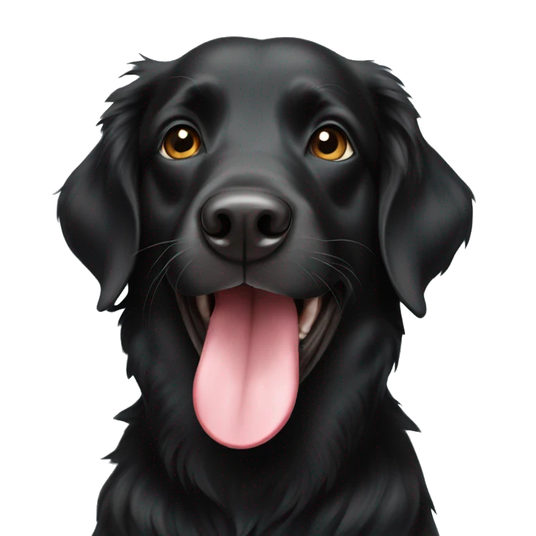 black Australian retriever with his tongue out emoji