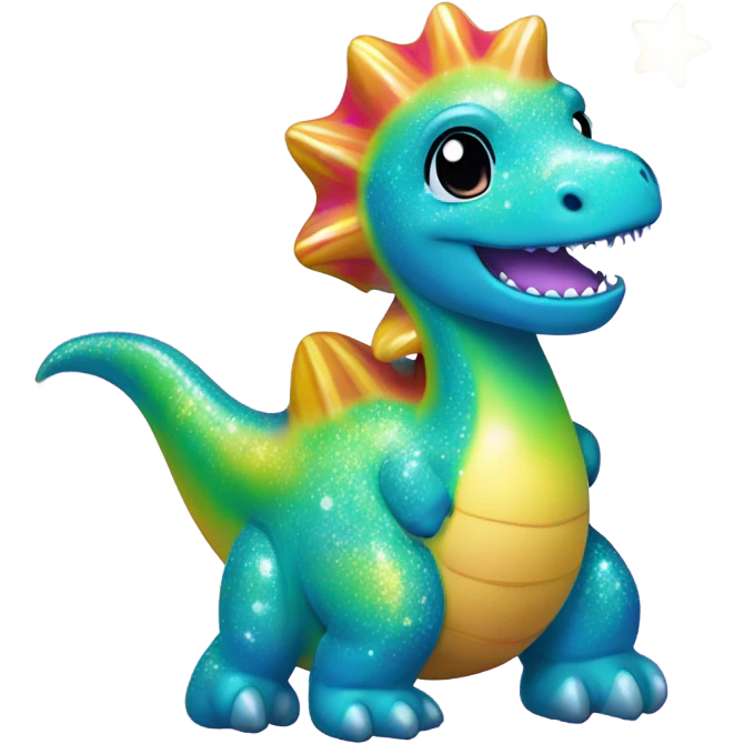 Lisa frank pretty water dinosaur glitter with stars emoji