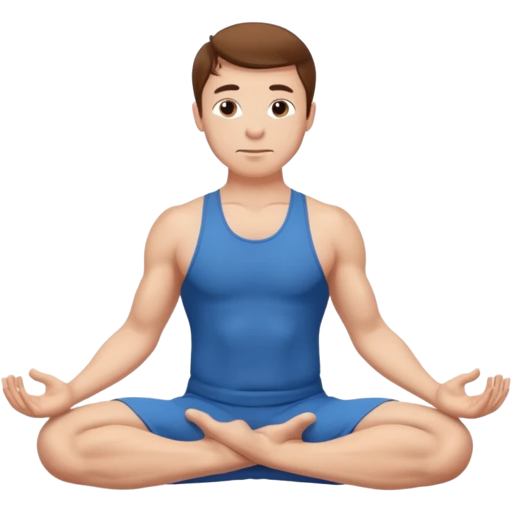 Adult man with short brown hair doing cow position yoga emoji
