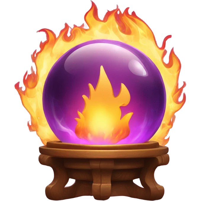 fortune telling ball in fire emoji