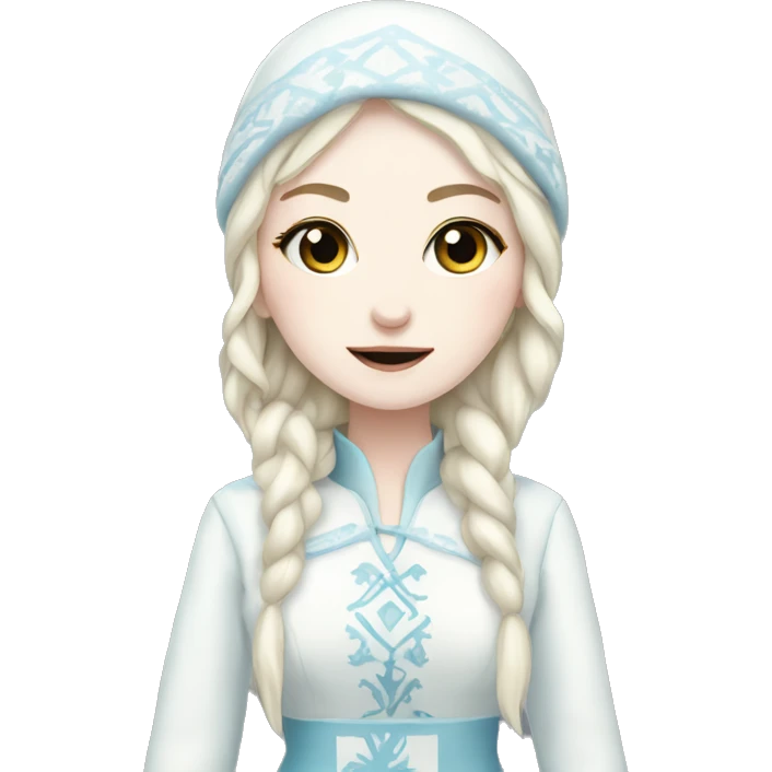 pale skin Snow Maiden full body emoji