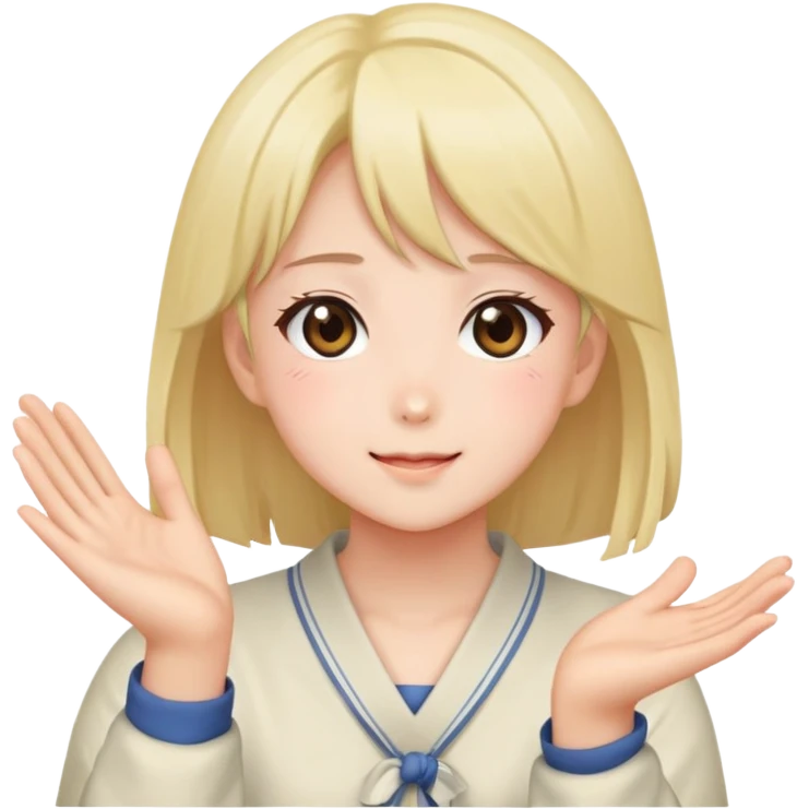 Anime girl clapping cheeks emoji