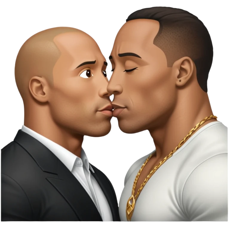 The rock Johnson kissing P Diddy emoji