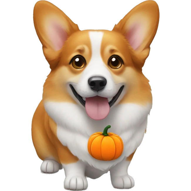 Corgi with pumpkin  emoji