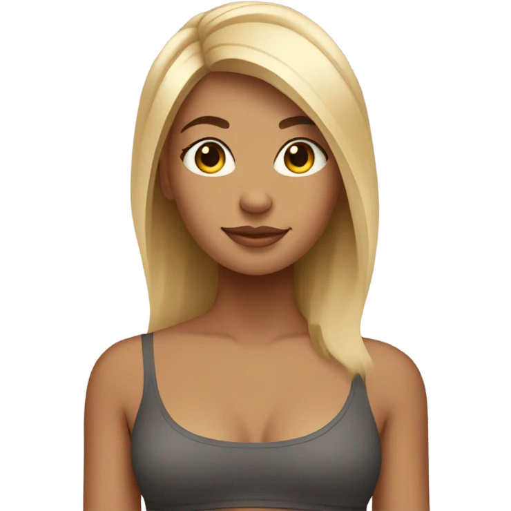 Girl with blonde balayage hair doing yoga emoji
