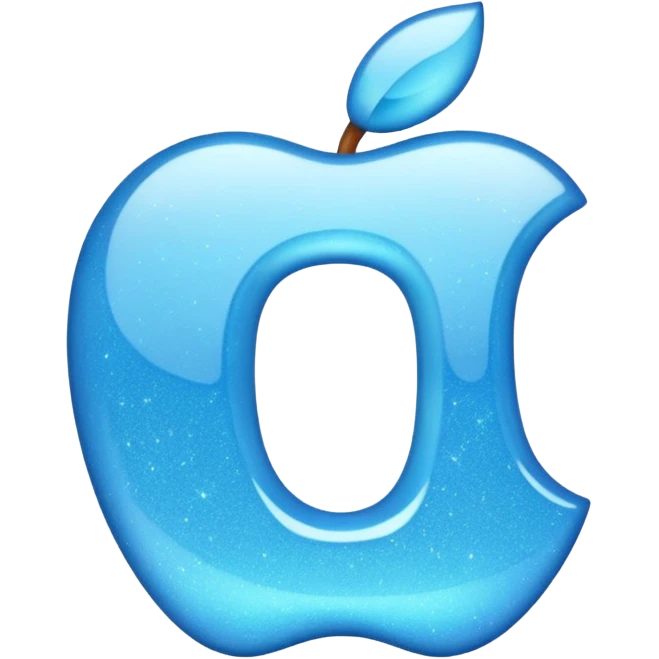 sparkle light blue letter D, apple style emoji, variation 1 emoji