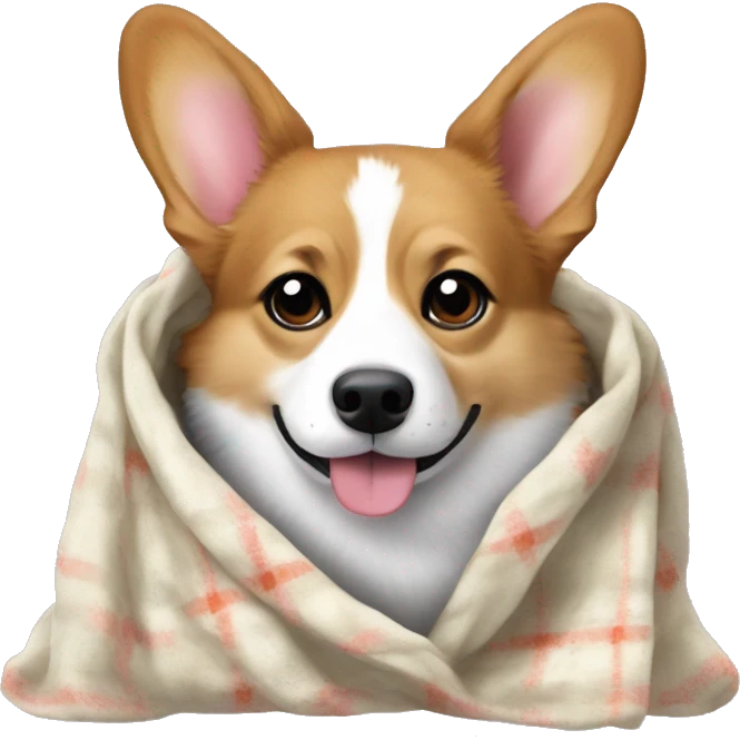 Cute corgi cardigan in a blanket emoji