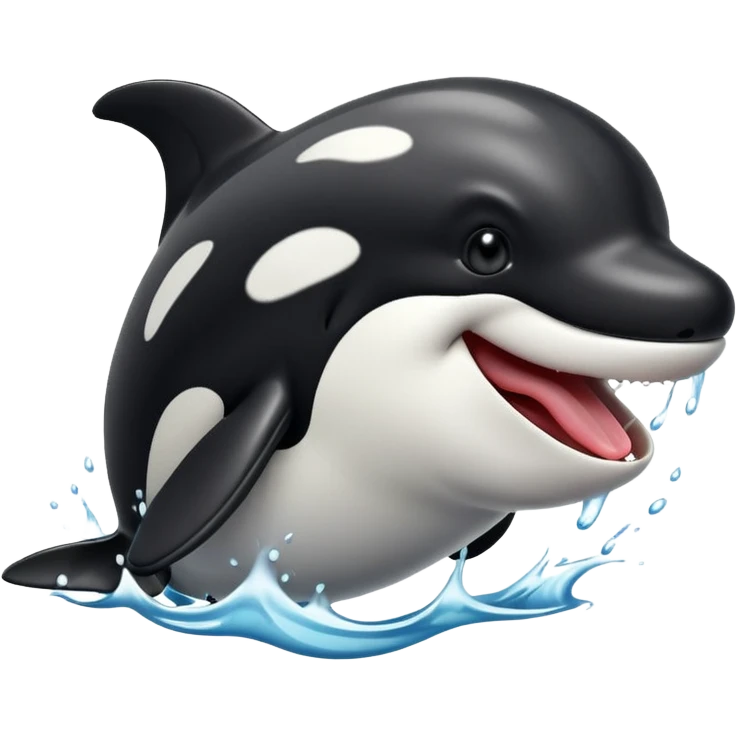 Orca sticking out tongue emoji