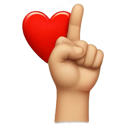Emoji with heart and middlefinger up emoji