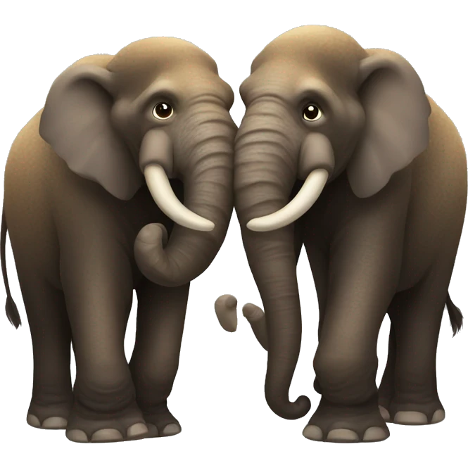 Two mammoths hugging  emoji