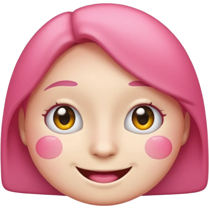 một emoji cảm xúc hạnh phúc, chỉ gồm 2 mắt trắng, má hồng emoji