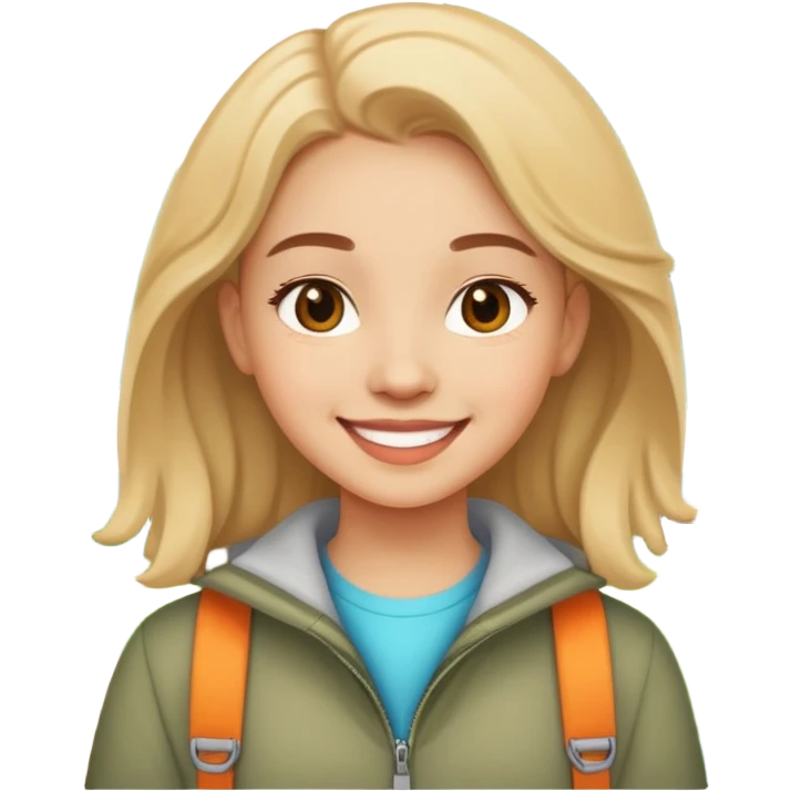 smiling girl in outdoor setting emoji