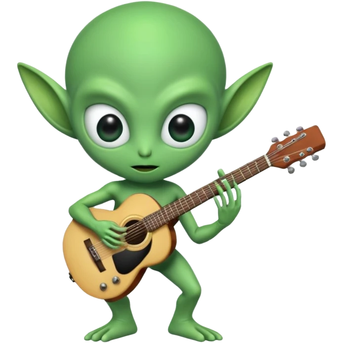 alien with guuitar emoji