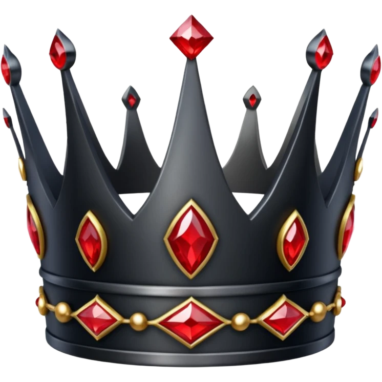 Dark crown with red crystals emoji