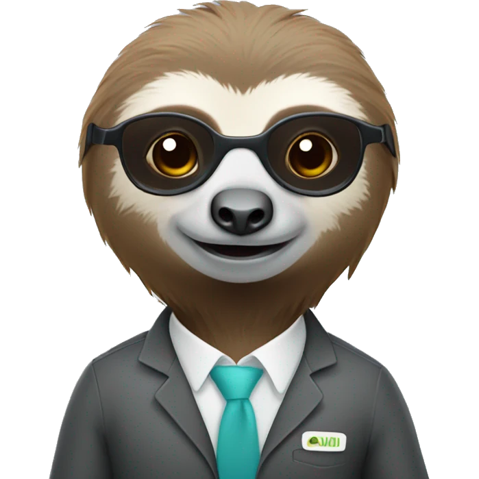 cute sloth call center agent, head only emoji