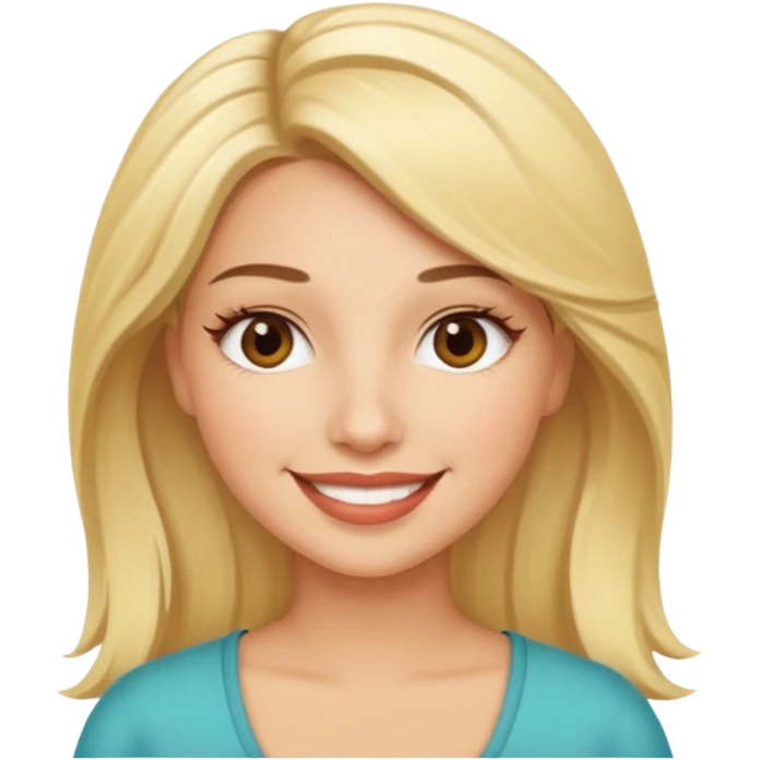 Blonde latina emoji with lashes emoji