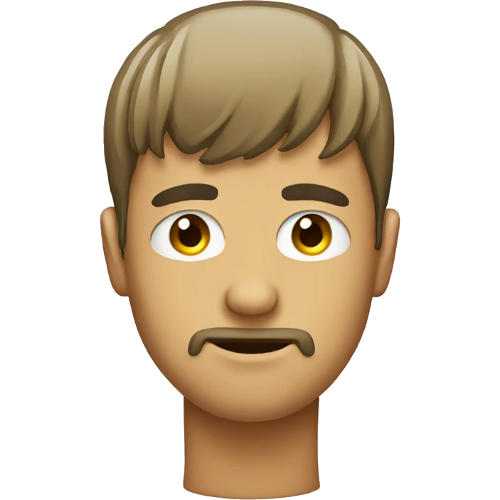 A guy with bangs that cover his eyes emoji