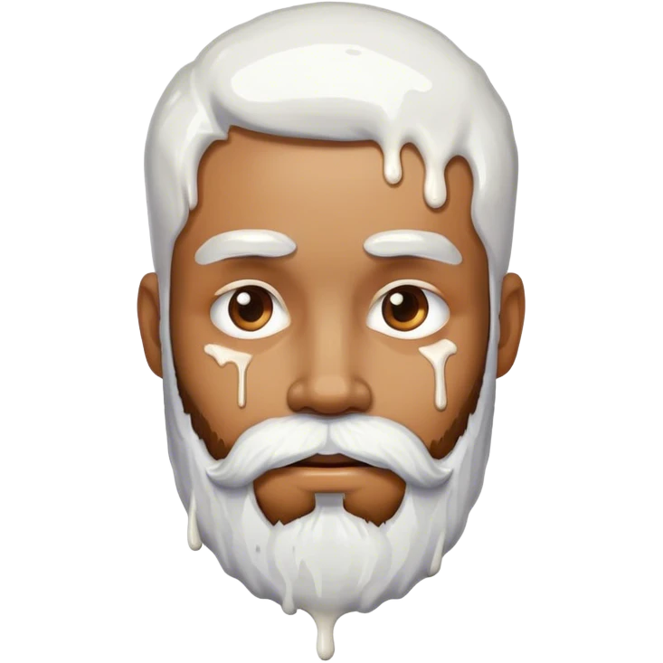 Bearded man dripping with white paint 
 emoji