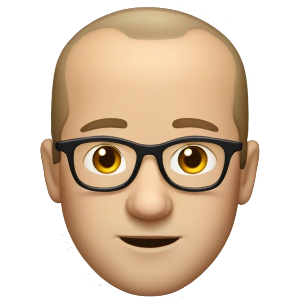 white man with receding hairline who loves theater and weares glasses emoji