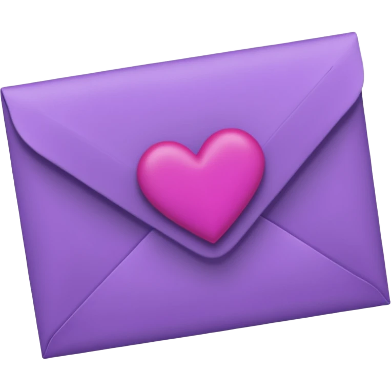 IOS's love letter emoji but with a purple heart instead of a red heart, closed emoji