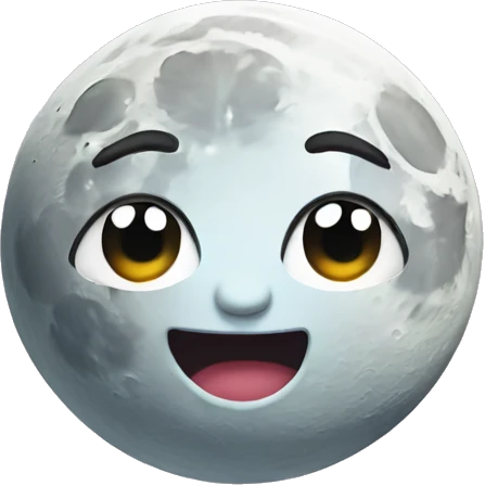 Moon with a cute face emoji