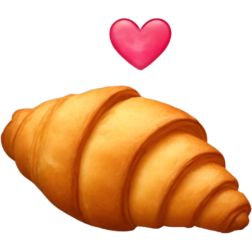 croissant with a heart emoji