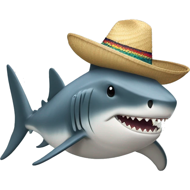Tiburón con sombrero de copa emoji
