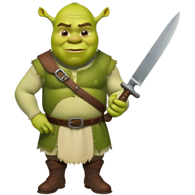 Shrek with a knife emoji