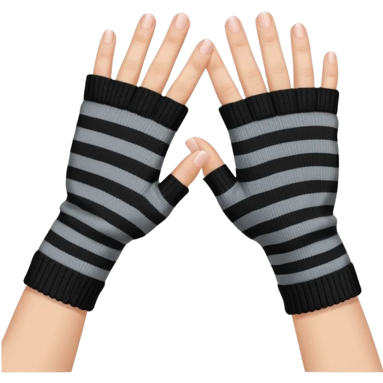 emo style striped fingerless glove emoji