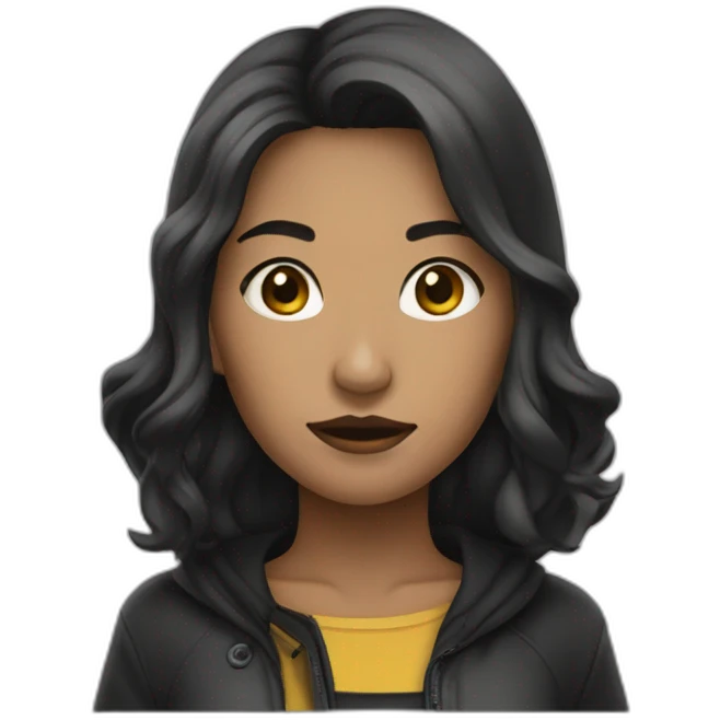 碧梨，黑红色头发宽松衣服女 emoji
