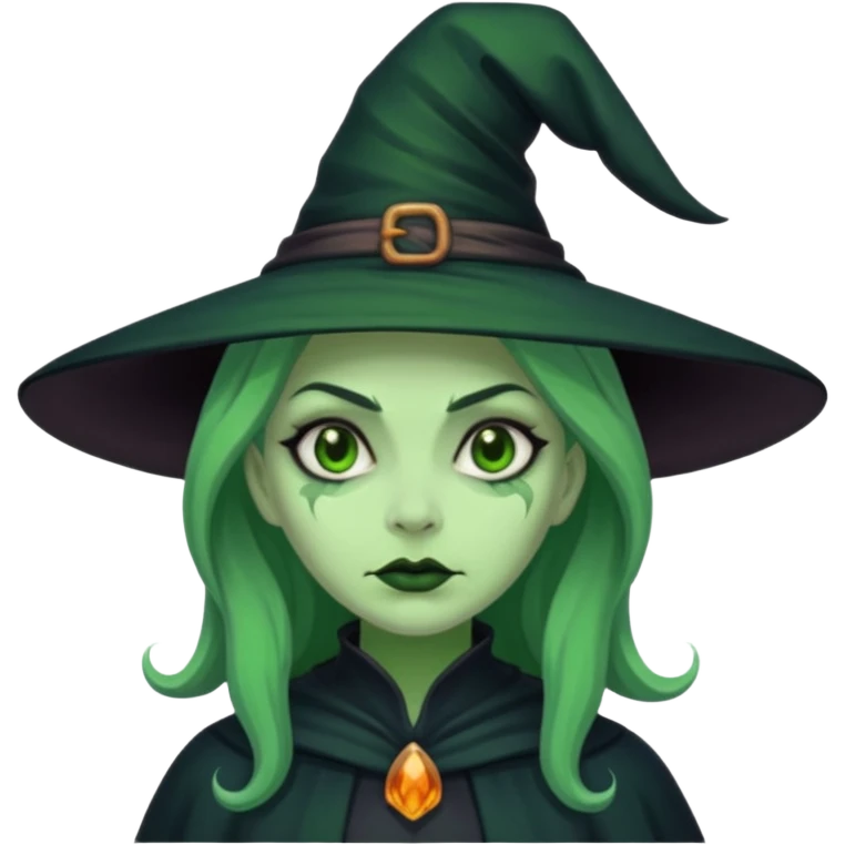 Witch with Green Skin horror look emoji