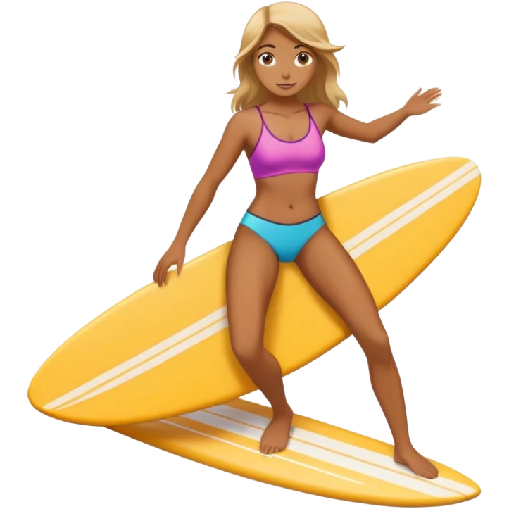 Surfer girl on the board emoji