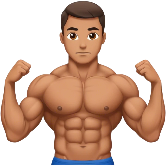 bodybuilder laying down abs exercise emoji