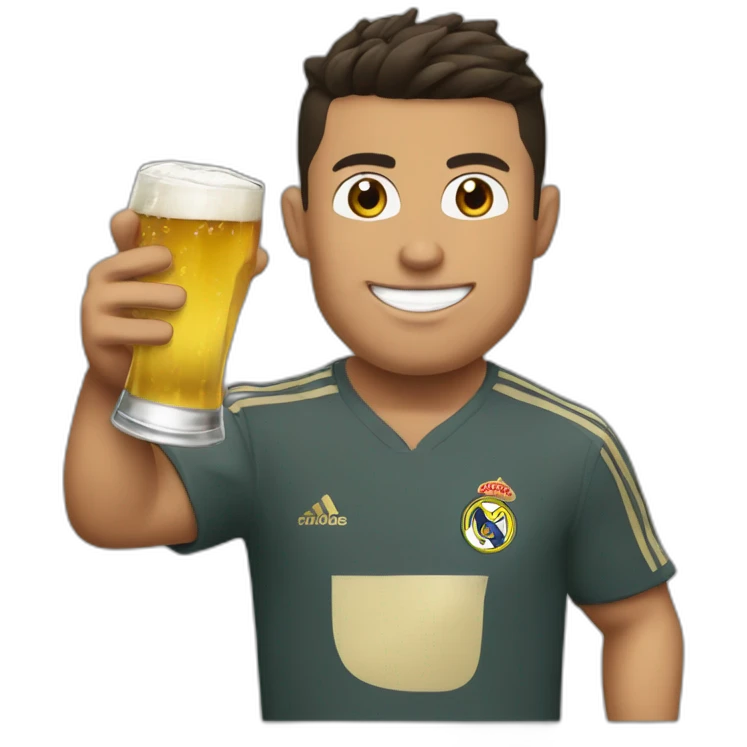 Ronaldo avec une bierre emoji