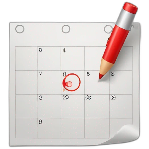 calendar date zoomed in with circle drawn on it with a red marker emoji