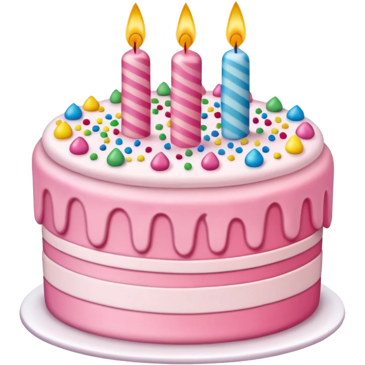 Make a pink birth day cake emoji