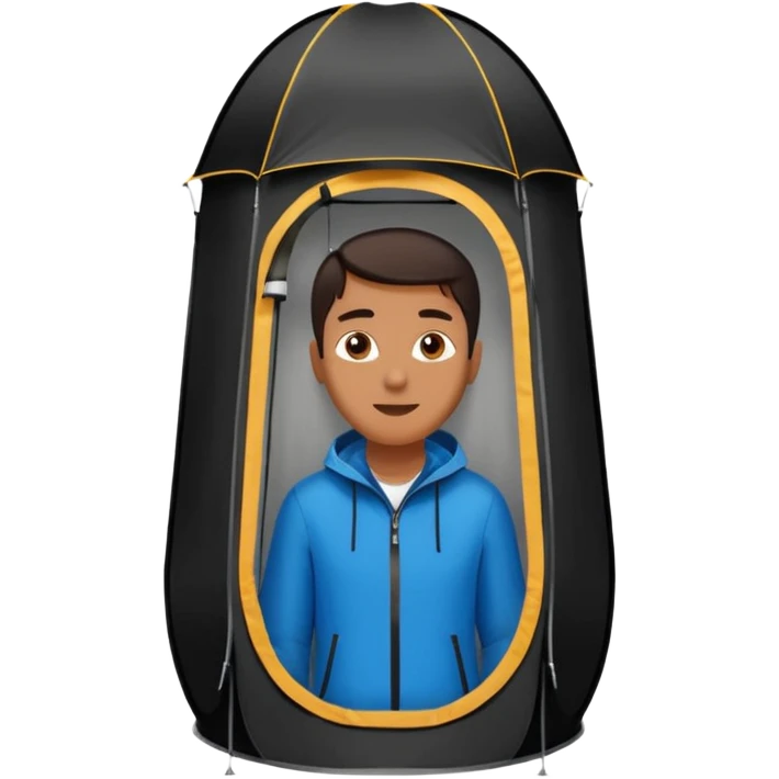 black Tall Oval Narrow Pop up one person tent  emoji