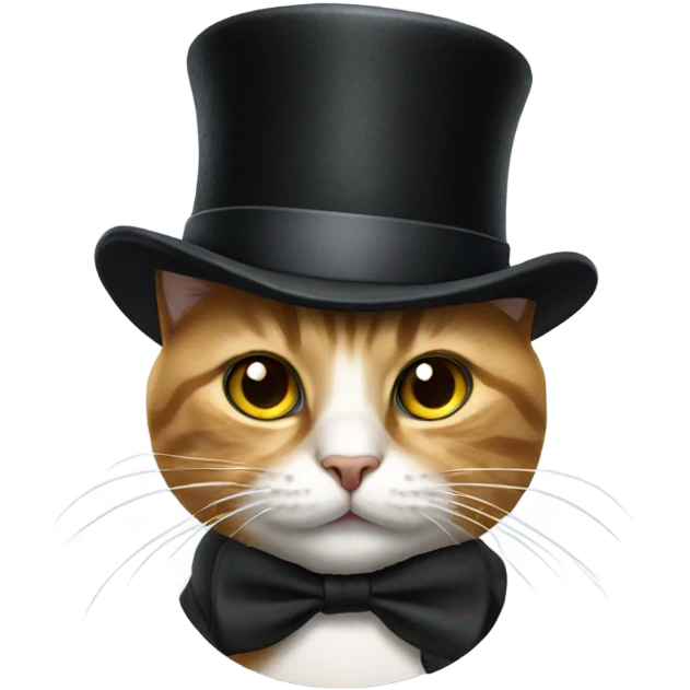 A cat with top hat emoji