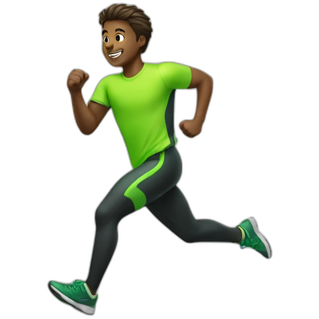 Green-highlighter boy running emoji