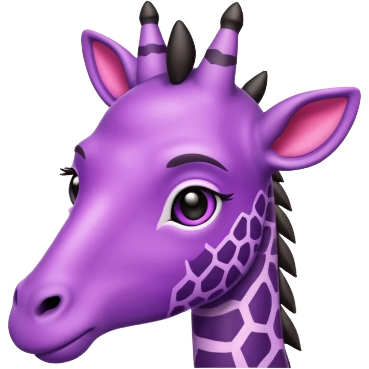 emoji de jirafa violeta con manchas rosadas  emoji